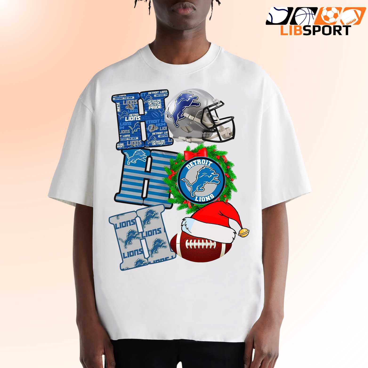 Ho Ho Ho Lions T-Shirt, Detroit Christmas Tee, Nfl Holiday Fan Gift